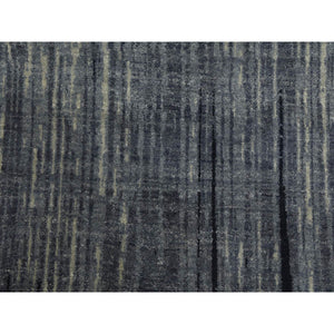10'1"x14'2" Gray And Black, Densely Woven Pure Wool, Hand Knotted Modern Ombre Design, Oriental Rug FWR451512