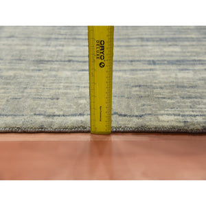 10'1"x14'2" Gray And Black, Densely Woven Pure Wool, Hand Knotted Modern Ombre Design, Oriental Rug FWR451512