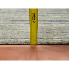 Load image into Gallery viewer, 10&#39;1&quot;x14&#39;2&quot; Gray And Black, Densely Woven Pure Wool, Hand Knotted Modern Ombre Design, Oriental Rug FWR451512