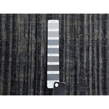 Load image into Gallery viewer, 2&#39;6&quot;x12&#39;6&quot; Gray And Black, Modern Ombre Design Densely Woven, Soft Wool Hand Knotted, Runner Oriental Rug FWR451560