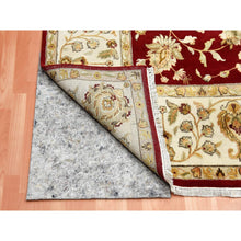 Load image into Gallery viewer, 9&#39;x12&#39; Burgundy Red, Rajasthan All Over Leaf Design Thick And Plush, Wool And Silk Hand Knotted, Oriental Rug FWR451590