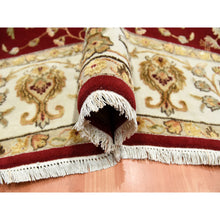 Load image into Gallery viewer, 9&#39;x12&#39; Burgundy Red, Rajasthan All Over Leaf Design Thick And Plush, Wool And Silk Hand Knotted, Oriental Rug FWR451590