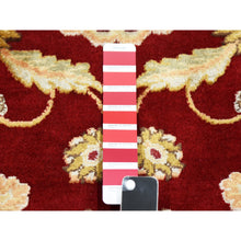 Load image into Gallery viewer, 9&#39;x12&#39; Burgundy Red, Rajasthan All Over Leaf Design Thick And Plush, Wool And Silk Hand Knotted, Oriental Rug FWR451590