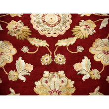 Load image into Gallery viewer, 9&#39;x12&#39; Burgundy Red, Rajasthan All Over Leaf Design Thick And Plush, Wool And Silk Hand Knotted, Oriental Rug FWR451590