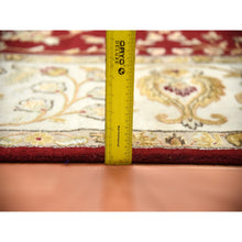 Load image into Gallery viewer, 9&#39;x12&#39; Burgundy Red, Rajasthan All Over Leaf Design Thick And Plush, Wool And Silk Hand Knotted, Oriental Rug FWR451590