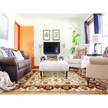 Load image into Gallery viewer, 8&#39;1&quot;x10&#39; Ivory, Rajasthan With All Over Leaf Design Thick And Plush, Wool And Silk Hand Knotted, Oriental Rug FWR451632