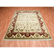 Load image into Gallery viewer, 8&#39;1&quot;x10&#39; Ivory, Rajasthan With All Over Leaf Design Thick And Plush, Wool And Silk Hand Knotted, Oriental Rug FWR451632