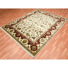 Load image into Gallery viewer, 8&#39;1&quot;x10&#39; Ivory, Rajasthan With All Over Leaf Design Thick And Plush, Wool And Silk Hand Knotted, Oriental Rug FWR451632
