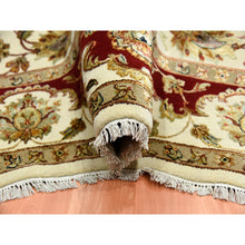 Load image into Gallery viewer, 8&#39;1&quot;x10&#39; Ivory, Rajasthan With All Over Leaf Design Thick And Plush, Wool And Silk Hand Knotted, Oriental Rug FWR451632
