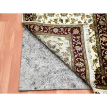 Load image into Gallery viewer, 2&#39;7&quot;x8&#39; Ivory, Wool And Silk Hand Knotted, Rajasthan With All Over Leaf Design Thick And Plush, Runner Oriental Rug FWR451656