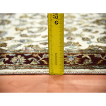 Load image into Gallery viewer, 2&#39;7&quot;x8&#39; Ivory, Wool And Silk Hand Knotted, Rajasthan With All Over Leaf Design Thick And Plush, Runner Oriental Rug FWR451656
