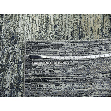 Load image into Gallery viewer, 6&#39;1&quot;x6&#39;1&quot; Beige Wool and Plant Based Silk Hand Loomed Fine Jacquard with Erased Design Oriental Round Rug FWR379632
