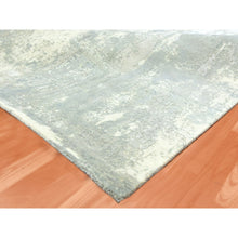 Load image into Gallery viewer, 9&#39;x12&#39;1&quot; Ash Gray, Modern Abstract Design With Soft Colors, Wool And Pure Silk Hand Knotted, Oriental Rug FWR451734