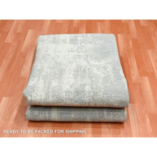Load image into Gallery viewer, 9&#39;x12&#39;1&quot; Ash Gray, Modern Abstract Design With Soft Colors, Wool And Pure Silk Hand Knotted, Oriental Rug FWR451734