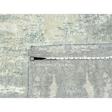 Load image into Gallery viewer, 9&#39;x12&#39;1&quot; Ash Gray, Modern Abstract Design With Soft Colors, Wool And Pure Silk Hand Knotted, Oriental Rug FWR451734