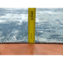 Load image into Gallery viewer, 10&#39;1&quot;x10&#39;1&quot; Oceanic Blue, Abstract Design Hi-low Pile, Pure Silk And Wool Hand Knotted, Square Oriental Rug FWR451752