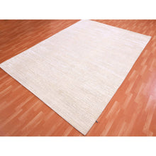 Load image into Gallery viewer, 9&#39;x12&#39; Rose White With Timberwolf Cast, Pure Silk With Textured Wool, Tone On Tone, Hand Knotted, Oriental Rug FWR451788