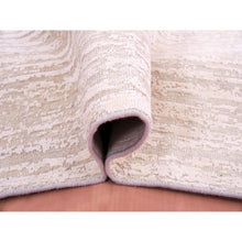 Load image into Gallery viewer, 9&#39;x12&#39; Rose White With Timberwolf Cast, Pure Silk With Textured Wool, Tone On Tone, Hand Knotted, Oriental Rug FWR451788