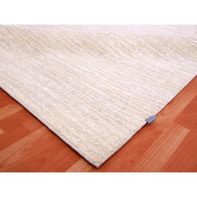 Load image into Gallery viewer, 9&#39;x12&#39; Rose White With Timberwolf Cast, Pure Silk With Textured Wool, Tone On Tone, Hand Knotted, Oriental Rug FWR451788