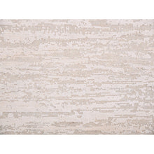 Load image into Gallery viewer, 9&#39;x12&#39; Rose White With Timberwolf Cast, Pure Silk With Textured Wool, Tone On Tone, Hand Knotted, Oriental Rug FWR451788