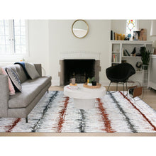 Load image into Gallery viewer, 10&#39;2&quot;x14&#39; Earth Tone Colors, Modern, Cardiac Design, Pure Silk and Textured Wool, Hand Knotted, Oriental Rug FWR451794