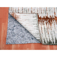 Load image into Gallery viewer, 10&#39;2&quot;x14&#39; Earth Tone Colors, Modern, Cardiac Design, Pure Silk and Textured Wool, Hand Knotted, Oriental Rug FWR451794