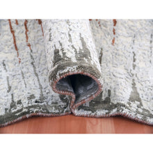 Load image into Gallery viewer, 10&#39;2&quot;x14&#39; Earth Tone Colors, Modern, Cardiac Design, Pure Silk And Textured Wool, Hand Knotted, Oriental Rug FWR451794