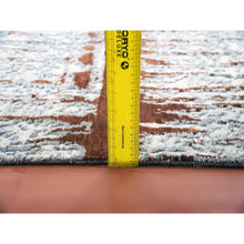 Load image into Gallery viewer, 10&#39;2&quot;x14&#39; Earth Tone Colors, Modern, Cardiac Design, Pure Silk and Textured Wool, Hand Knotted, Oriental Rug FWR451794