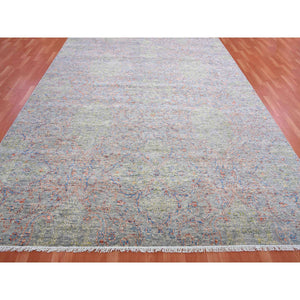 9'x11'10" Gray Goose, Oushak Influence With Salt And Pepper Motif, Natural Dyes, Pure Wool, Oriental Rug FWR451830