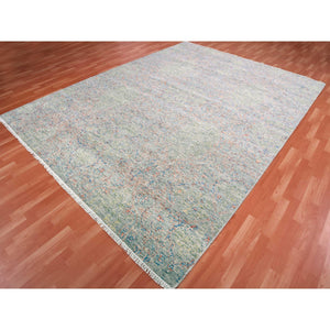 9'x11'10" Gray Goose, Oushak Influence With Salt And Pepper Motif, Natural Dyes, Pure Wool, Oriental Rug FWR451830