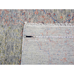 9'x11'10" Gray Goose, Oushak Influence With Salt And Pepper Motif, Natural Dyes, Pure Wool, Oriental Rug FWR451830