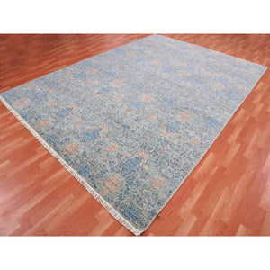 9'x12'4" Storm Gray, Natural Dyes, Tone On Tone, Obscured And Subtle Motif, Organic Wool, Hand Knotted, Soft Pile, Oriental Rug FWR451836