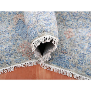 9'x12'4" Storm Gray, Natural Dyes, Tone On Tone, Obscured And Subtle Motif, Organic Wool, Hand Knotted, Soft Pile, Oriental Rug FWR451836