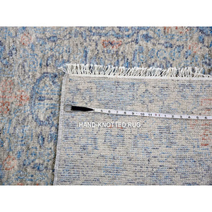 9'x12'4" Storm Gray, Natural Dyes, Tone On Tone, Obscured And Subtle Motif, Organic Wool, Hand Knotted, Soft Pile, Oriental Rug FWR451836
