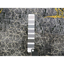 Load image into Gallery viewer, 8&#39;x10&#39;3&quot; Battleship Gray, The Golden Dragons, Chinese Qing Dynasty Inspired, Pure Wool And Silk, Cropped Thin, Hand Knotted, Oriental Rug FWR451890