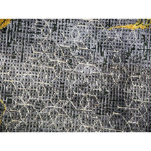 Load image into Gallery viewer, 8&#39;x10&#39;3&quot; Battleship Gray, The Golden Dragons, Chinese Qing Dynasty Inspired, Pure Wool And Silk, Cropped Thin, Hand Knotted, Oriental Rug FWR451890