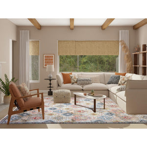 9'x12' Alabaster White, Shaved Down Hand Knotted Zero Pile, Natural Dyes, Extra Soft Wool, Caucasian Gul Motifs All Over Borderless Design, Oriental Rug FWR451932