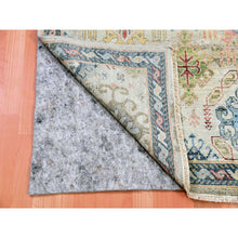 Load image into Gallery viewer, 9&#39;x12&#39; Alabaster White, Shaved Down Hand Knotted Zero Pile, Natural Dyes, Extra Soft Wool, Caucasian Gul Motifs All Over Borderless Design, Oriental Rug FWR451932