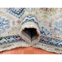 Load image into Gallery viewer, 9&#39;x12&#39; Alabaster White, Shaved Down Hand Knotted Zero Pile, Natural Dyes, Extra Soft Wool, Caucasian Gul Motifs All Over Borderless Design, Oriental Rug FWR451932