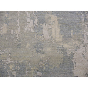 12'x15'6" Stargazer Gray, Modern Abstract Design with Soft Colors, Wool and Pure Silk Hand Knotted, Oversized Oriental Rug FWR451986