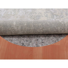 Load image into Gallery viewer, 12&#39;x12&#39; Nimbus Gray With Shade Of Boothbay Gray, Soft Pile, Modern and Abstract Design, Hand Knotted Wool and Silk, Oriental Round Rug FWR452016