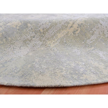Load image into Gallery viewer, 12&#39;x12&#39; Nimbus Gray With Shade Of Boothbay Gray, Soft Pile, Modern and Abstract Design, Hand Knotted Wool and Silk, Oriental Round Rug FWR452016