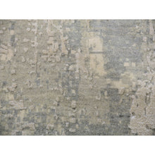 Load image into Gallery viewer, 12&#39;x12&#39; Nimbus Gray With Shade Of Boothbay Gray, Soft Pile, Modern and Abstract Design, Hand Knotted Wool and Silk, Oriental Round Rug FWR452016