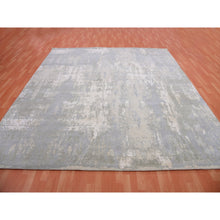 Load image into Gallery viewer, 10&#39;x10&#39; Pike&#39;s Peak Gray, Modern Abstract Design, Wool and Silk, Vibrant Colors, Hand Knotted, Square Oriental Rug FWR452034