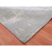Load image into Gallery viewer, 10&#39;x10&#39; Pike&#39;s Peak Gray, Modern Abstract Design, Wool and Silk, Vibrant Colors, Hand Knotted, Square Oriental Rug FWR452034