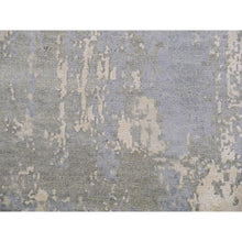 Load image into Gallery viewer, 10&#39;x10&#39; Pike&#39;s Peak Gray, Modern Abstract Design, Wool and Silk, Vibrant Colors, Hand Knotted, Square Oriental Rug FWR452034
