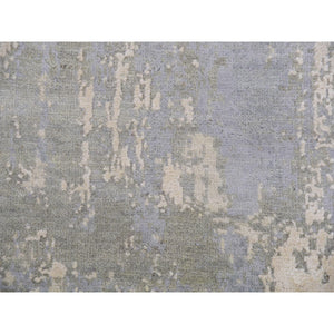 10'x10' Pike's Peak Gray, Modern Abstract Design, Wool and Silk, Vibrant Colors, Hand Knotted, Square Oriental Rug FWR452034
