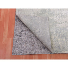 Load image into Gallery viewer, 8&#39;x8&#39; Nickel Gray With Mix Of Agreeable Gray, Soft To The Touch Pile, Hand Knotted, Modern and Abstract Design, Wool and Silk Oriental Square Rug FWR452058