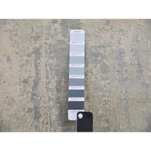 Load image into Gallery viewer, 8&#39;x8&#39; Nickel Gray With Mix Of Agreeable Gray, Soft To The Touch Pile, Hand Knotted, Modern And Abstract Design, Wool And Silk Oriental Square Rug FWR452058