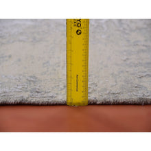 Load image into Gallery viewer, 8&#39;x8&#39; Nickel Gray With Mix Of Agreeable Gray, Soft To The Touch Pile, Hand Knotted, Modern and Abstract Design, Wool and Silk Oriental Square Rug FWR452058